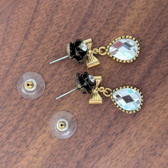 Betsey Johnson Flower Drop Earrings - Picture 5 of 6